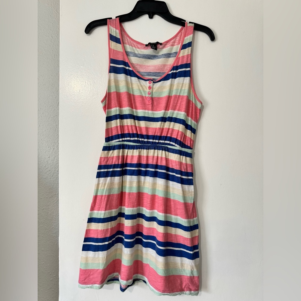 Forever 21 Sleeveless Colorful Stripe Dress (M) w/ Pockets